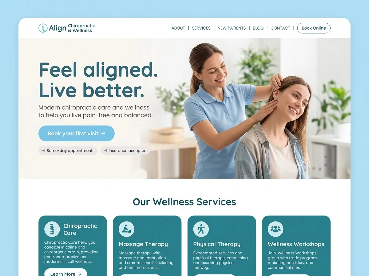 Align — chiropractor website design