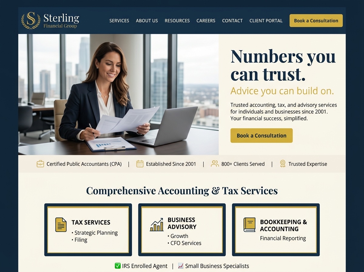 Sterling Financial Group — Accountants website design
