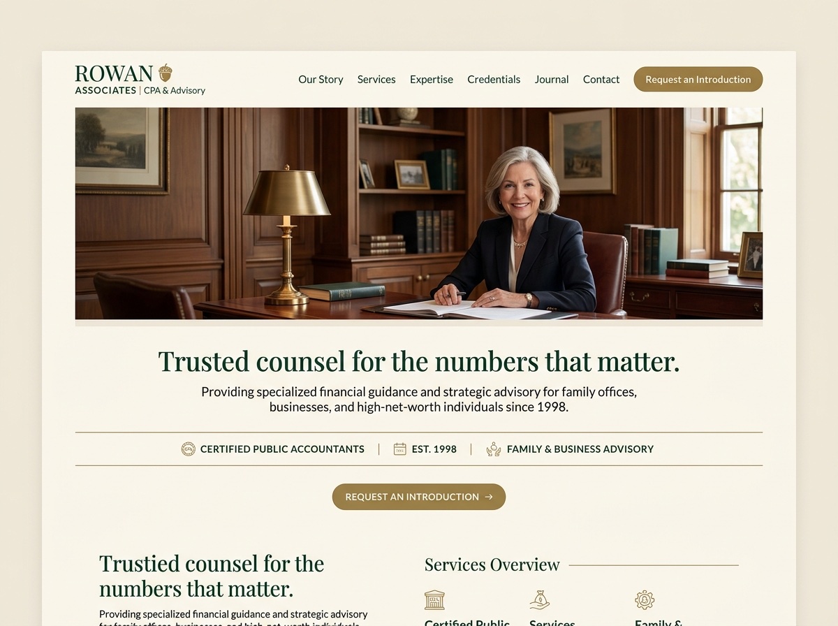 Rowan & Associates — Accountants website design