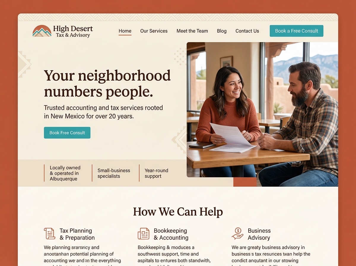 High Desert Tax — Accountants website design
