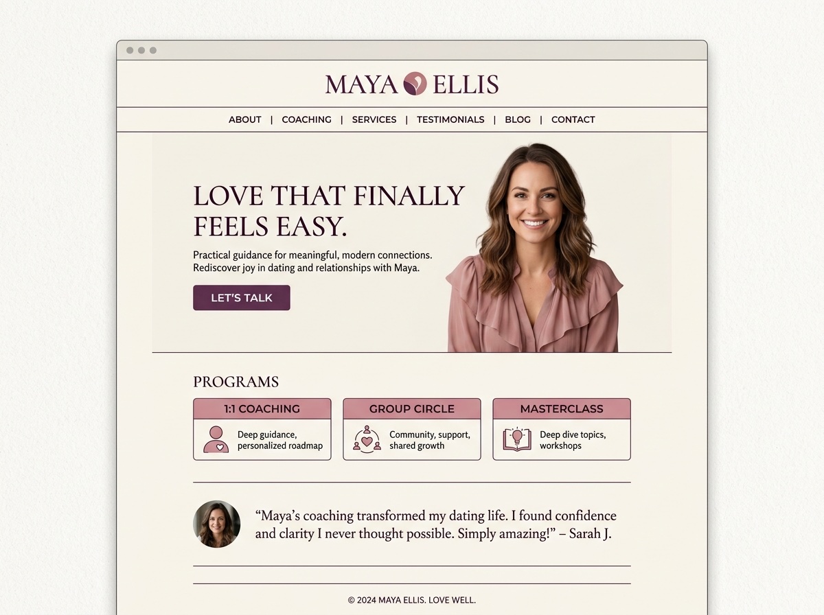 Maya Ellis — Coaches website design