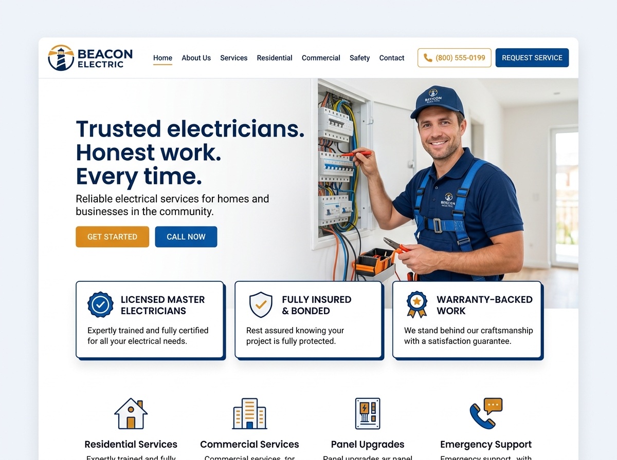 Beacon Electric — Electricians website design