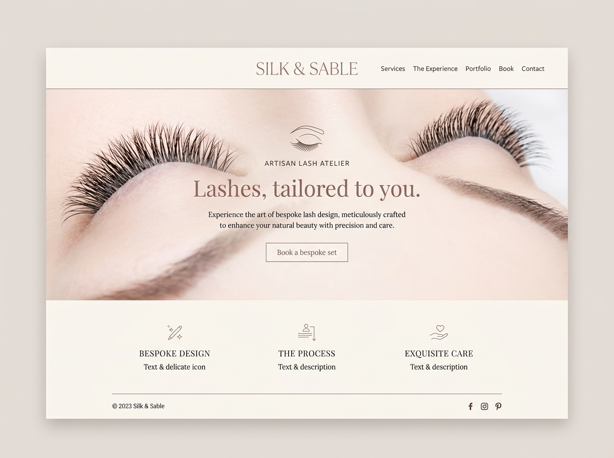 Silk & Sable — Eyelashes website design