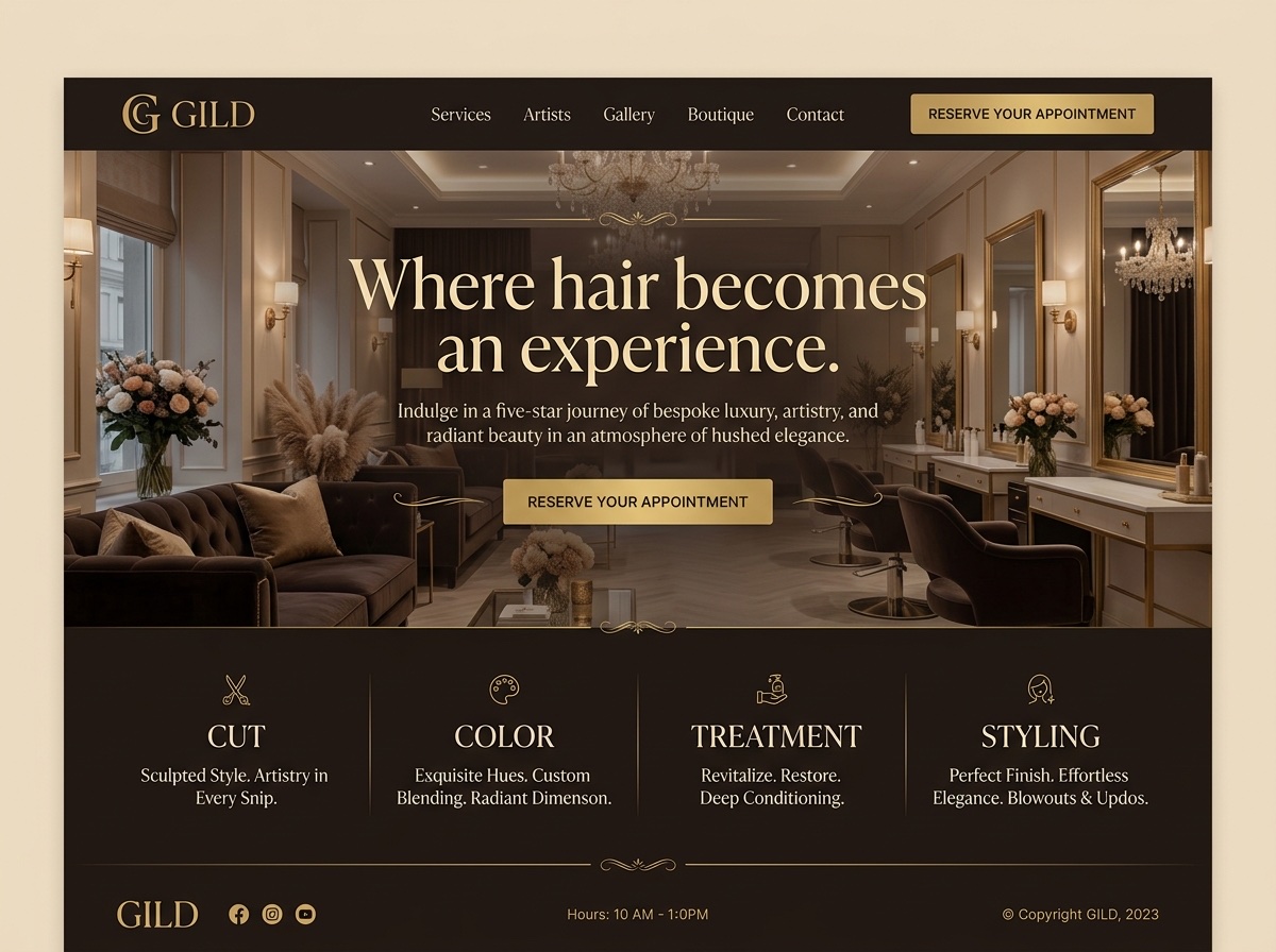 Gild — Hair Salons website design