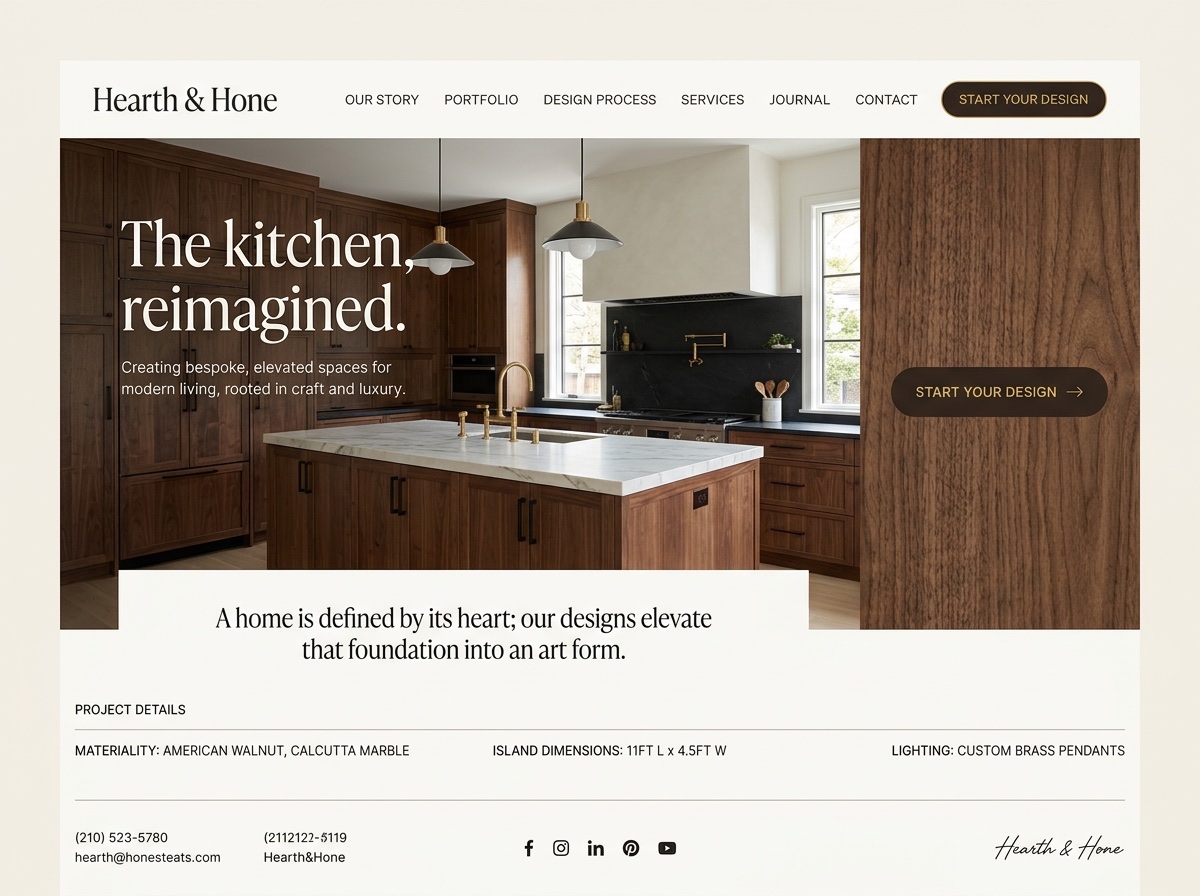 Hearth & Hone — Kitchen Remodelers website design