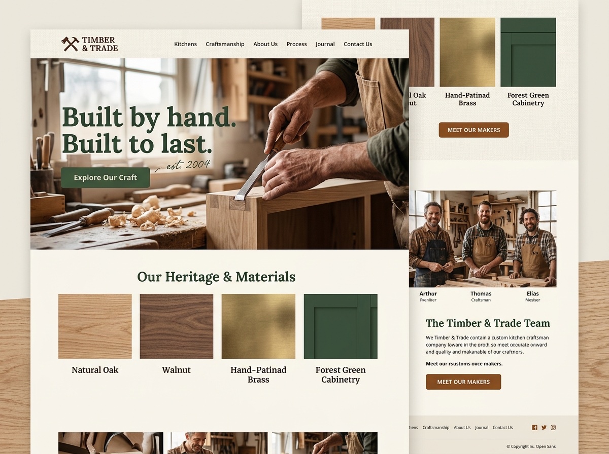 Timber & Trade — Kitchen Remodelers website design