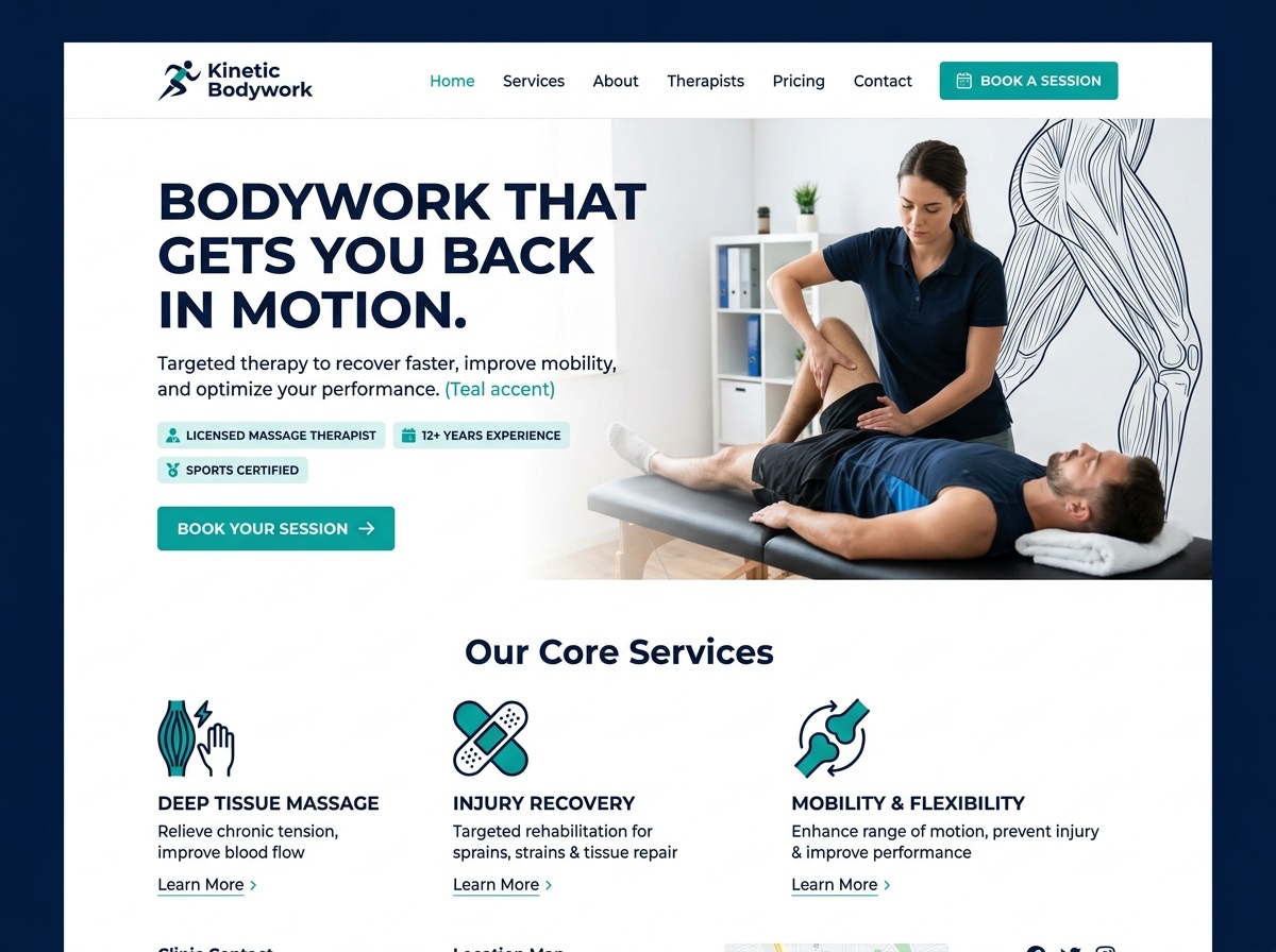 Kinetic Bodywork — Massage website design