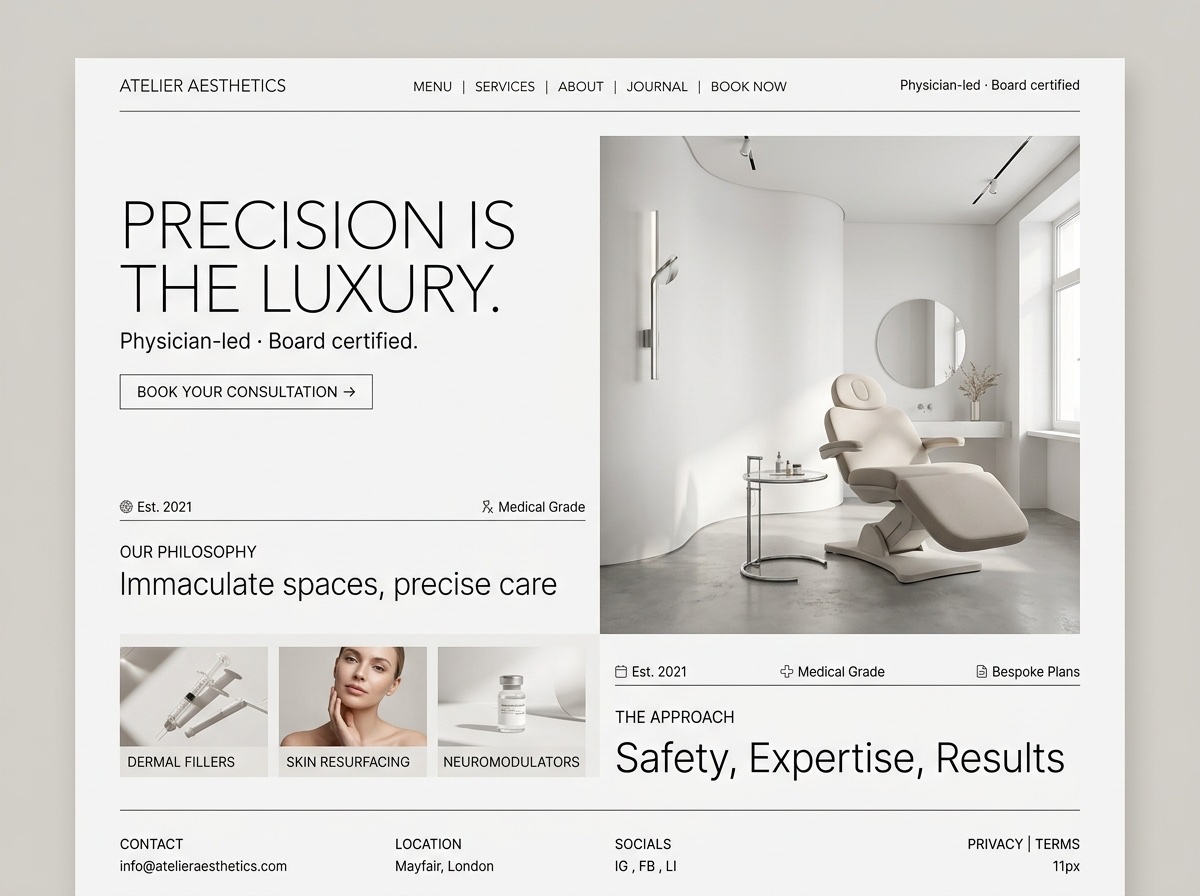 Clinical Luxe — Med Spas & Beauty website design