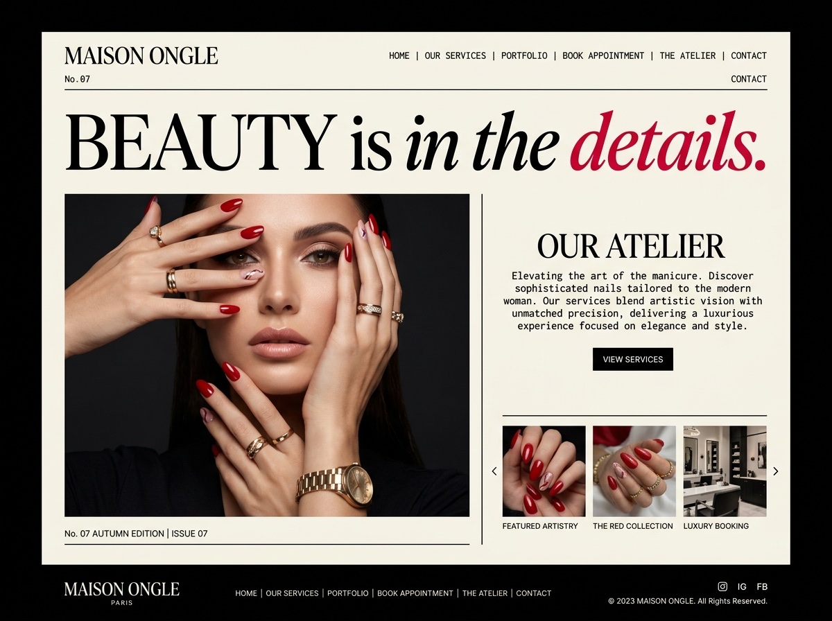 Maison Ongle — Nail Salons website design