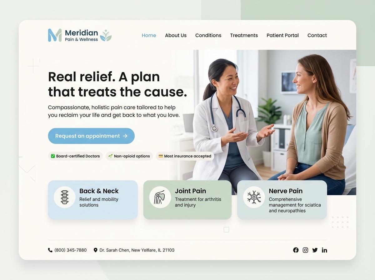 Meridian Pain & Wellness — Pain & Medical Clinics website design
