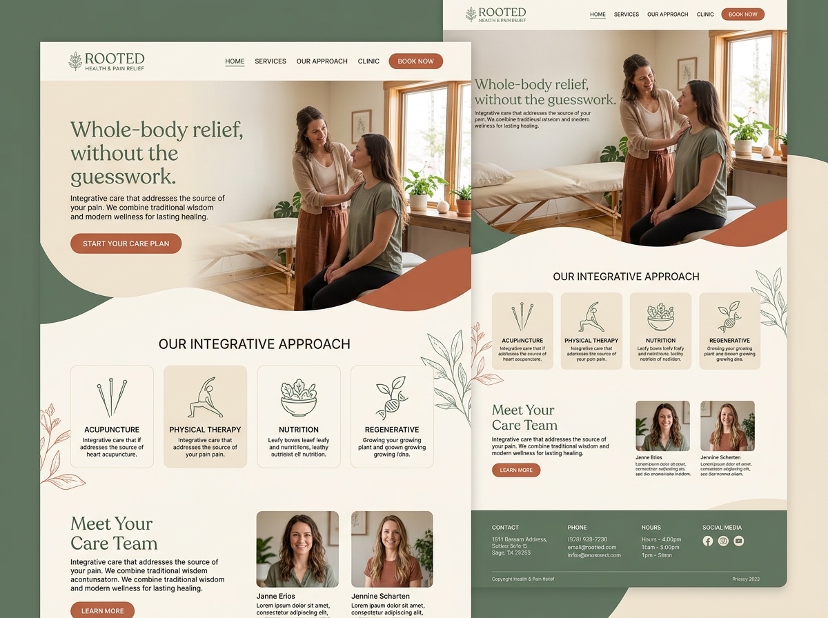Rooted Health — Pain & Medical Clinics website design