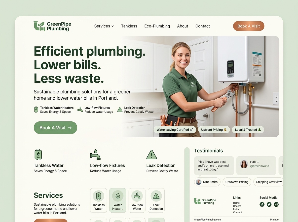GreenPipe Plumbing — Plumbers website design